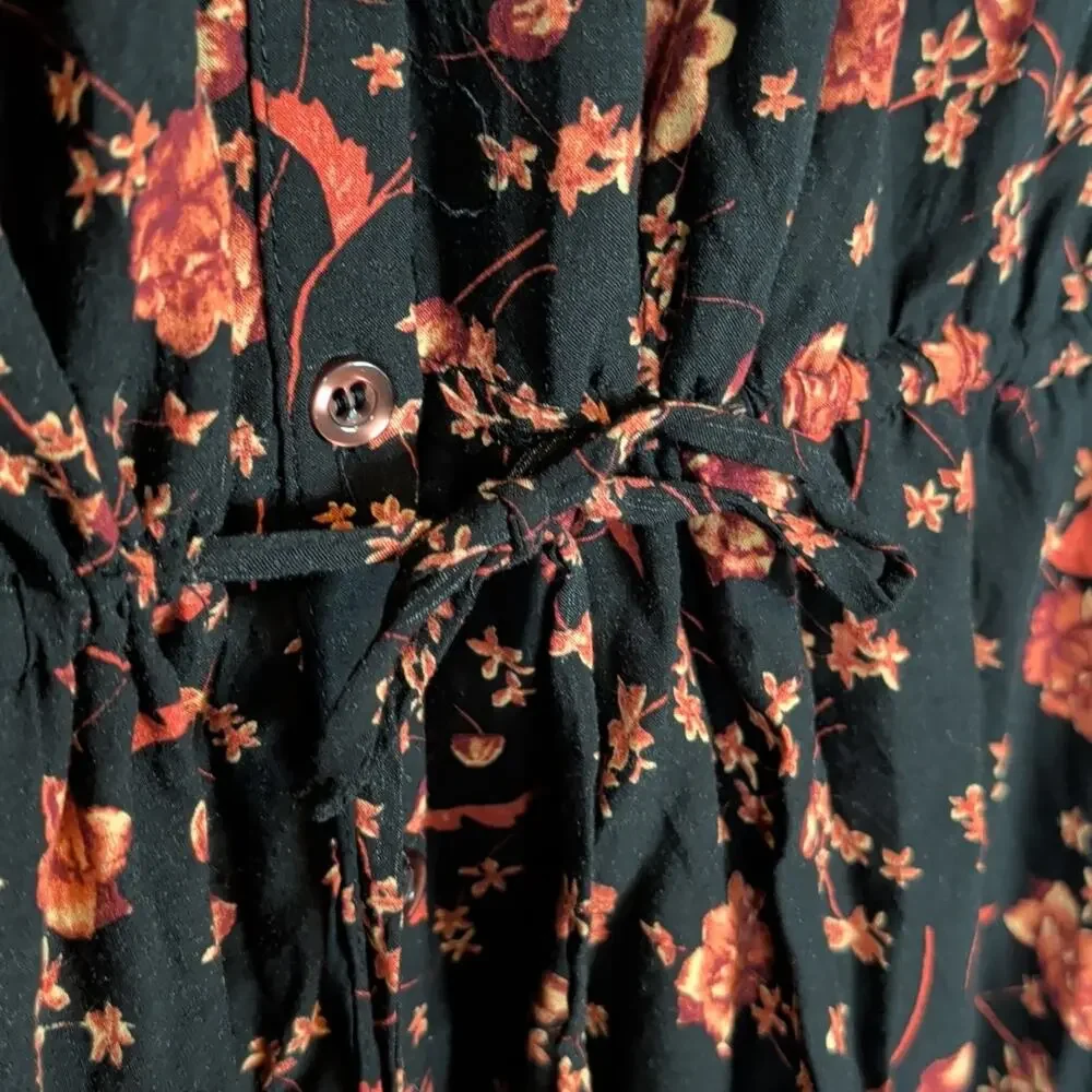 Free People Flower Fields Floral Mini Dress Boho Oversized